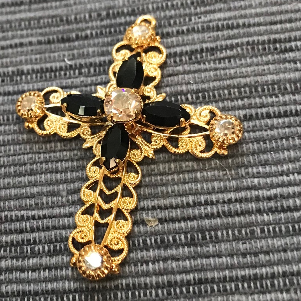 GOLD PLATED SWAROVSKI CROSS Jewelry Craft Supplies
